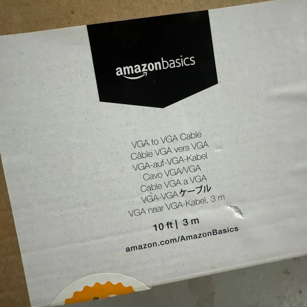 NWT Amazon Basics VGA to VGA PC Computer Monitor Cable, 10 Feet (3 Meters)